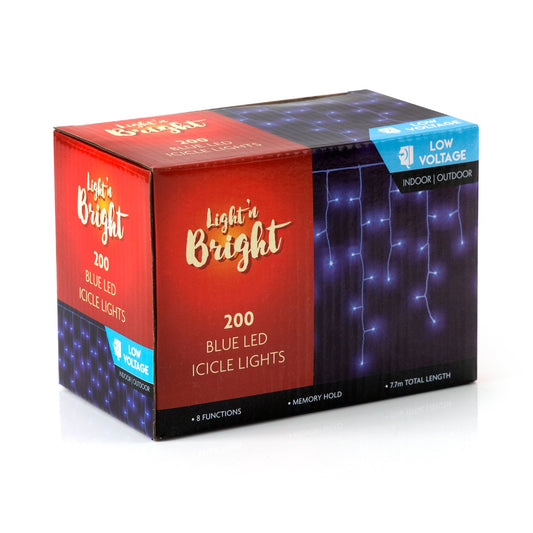 Lights Icicle Blue 8F Pk200